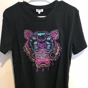 Kenzo Glitter Embroidered Tiger Tshirt 